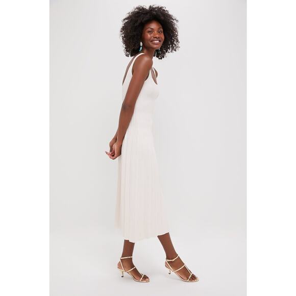 STAUD Ecru Ellison Cream Knit Maxi Dress NWT M Retail $295 Tuckernuck - Picture 4 of 7